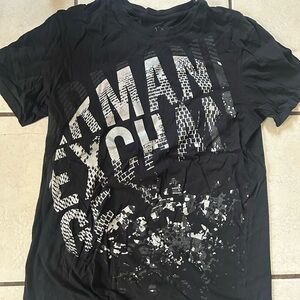 Armani Exchange Black and White Graphic Tee
